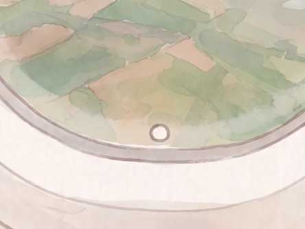 Airplane window small hole