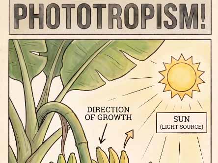 Banana phototropism